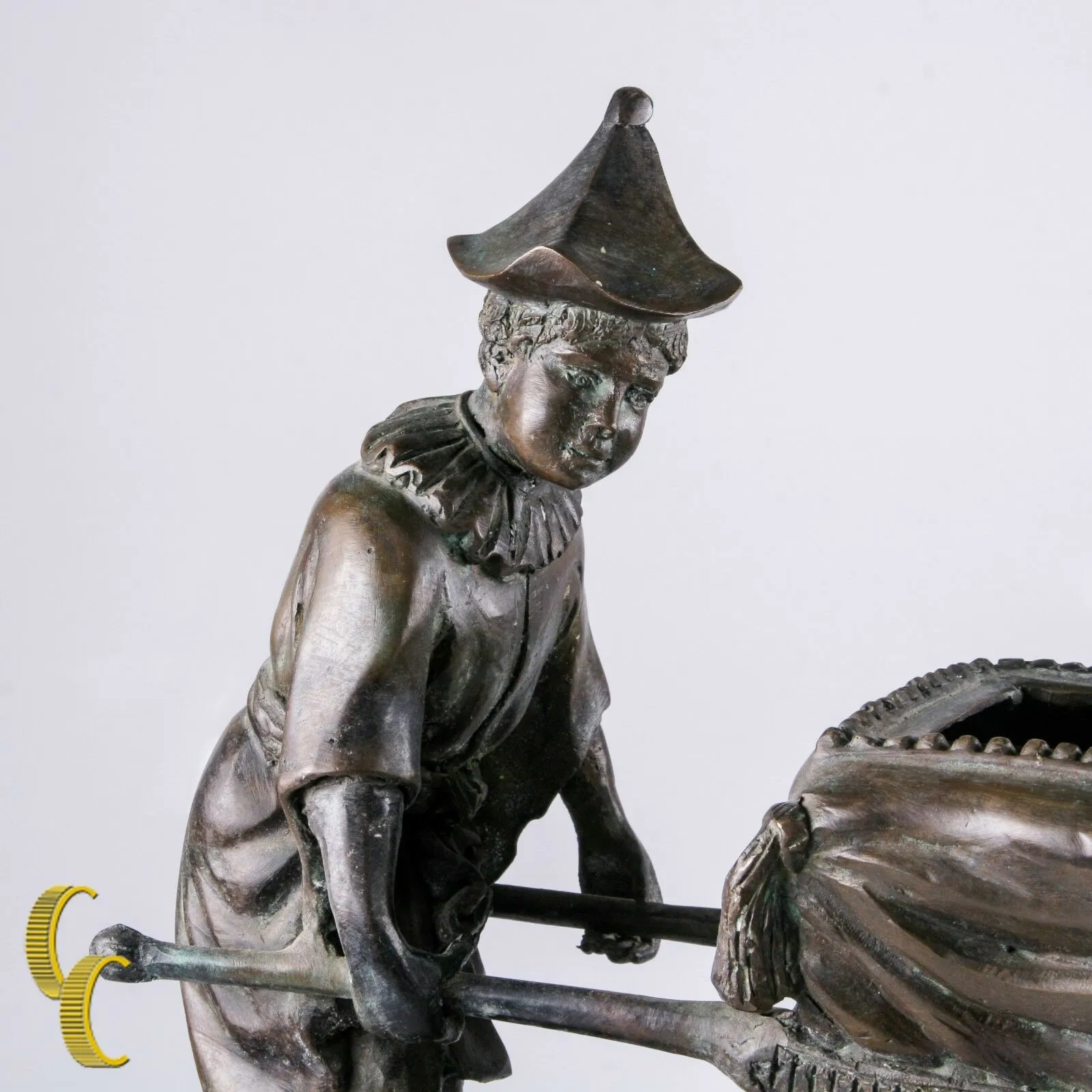 Maitland-Smith Bronze Sculpture of Two Boys with a Litter