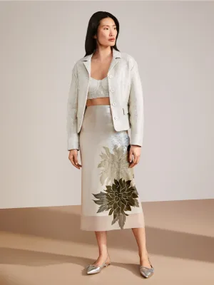 Marc Cain Deep Pearl Pencil skirt with floral pattern