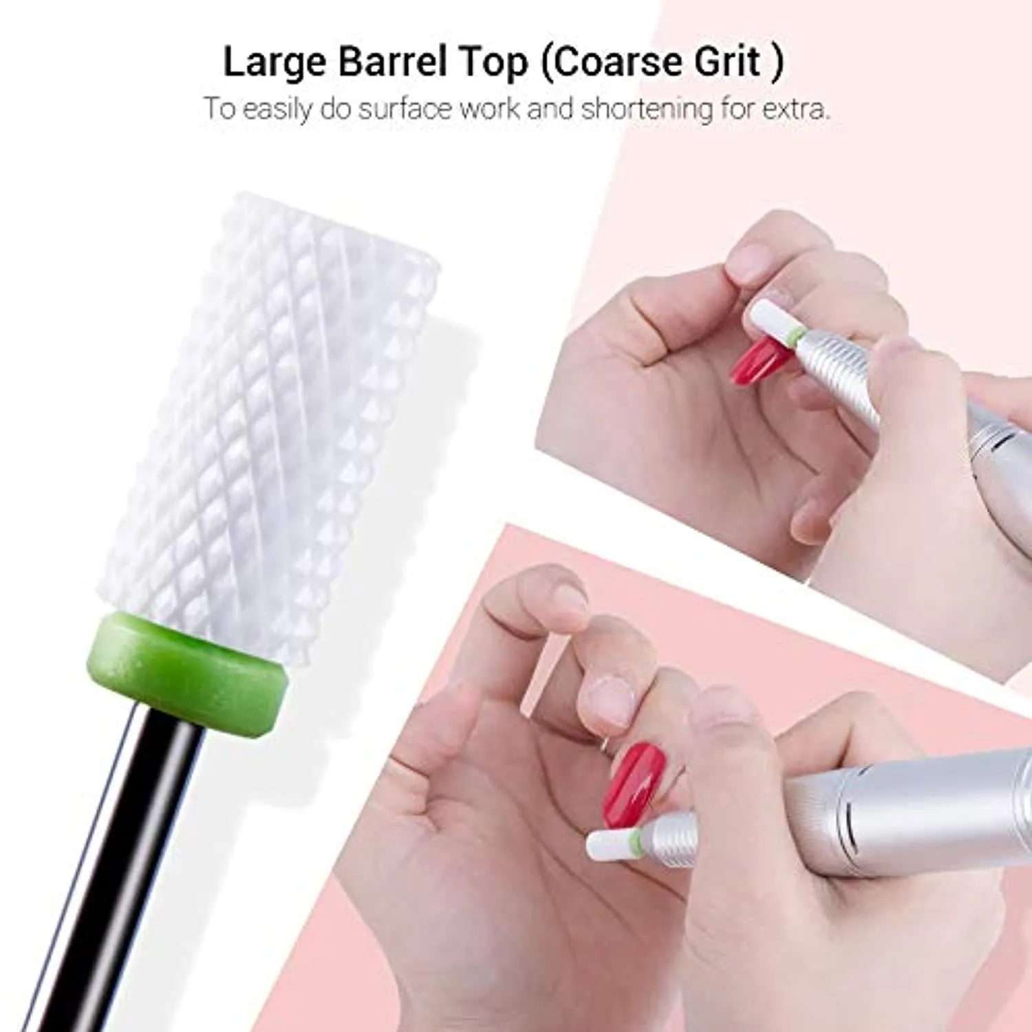 MelodySusie Ceramic Nail Drill Bits Set, 3/32'' (2.35mm) Professional Acrylic Nail File Drill Bit for Manicure Pedicure Cuticle Gel Nail Polishing with Acrylic Nail Clippers