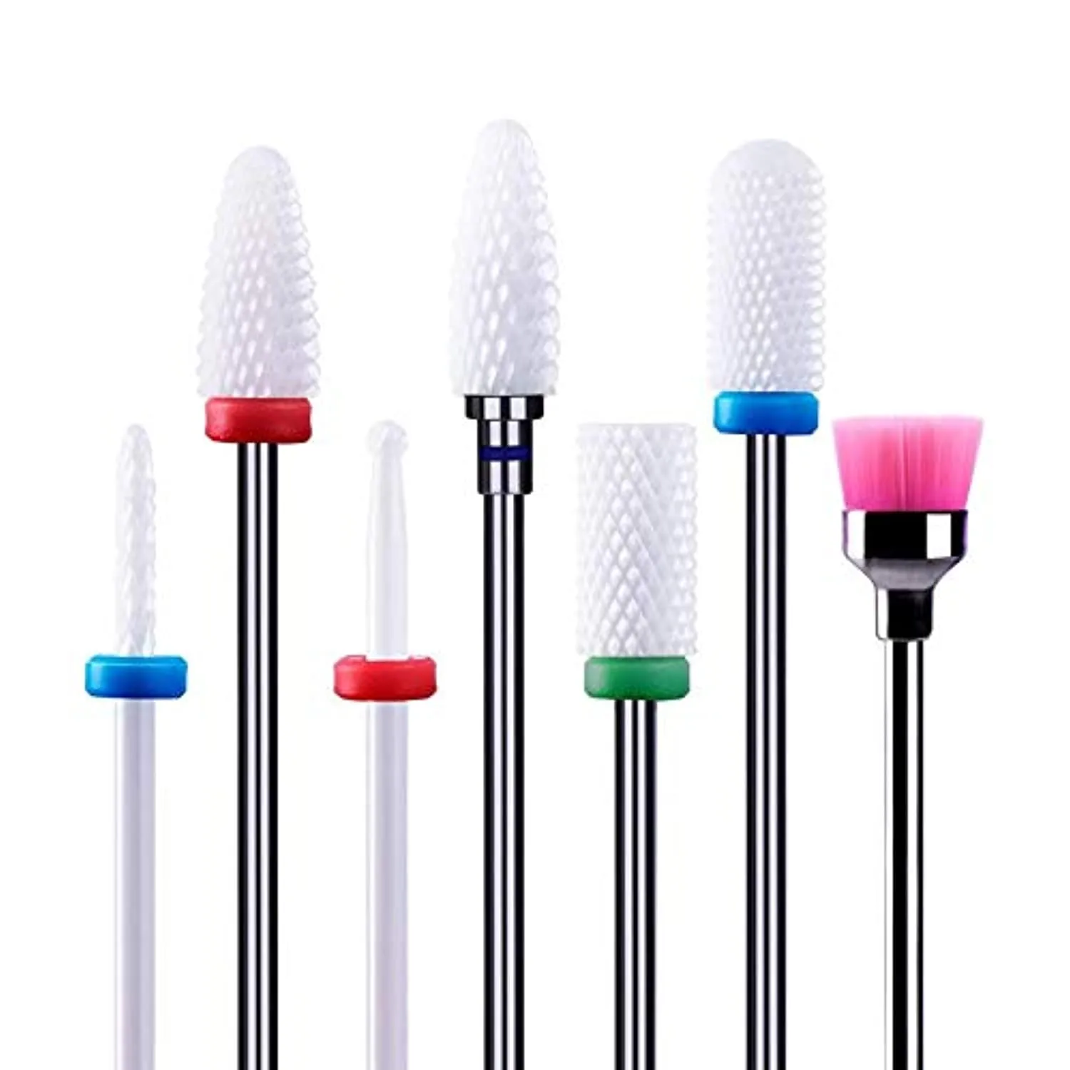 MelodySusie Ceramic Nail Drill Bits Set, 3/32'' (2.35mm) Professional Acrylic Nail File Drill Bit for Manicure Pedicure Cuticle Gel Nail Polishing with Acrylic Nail Clippers