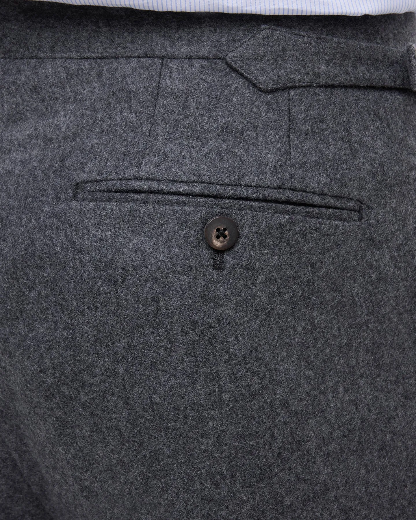 Mid Grey Single Pleat Flannel Trousers