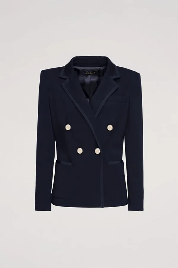 MINDI BLUE CONTRAST TRIM JACKET