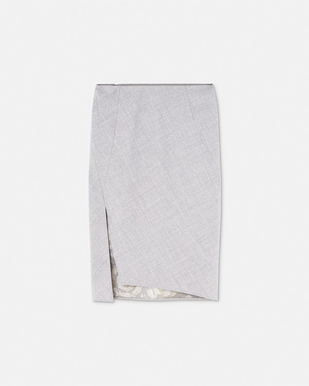 Mélange Slit Pencil Skirt