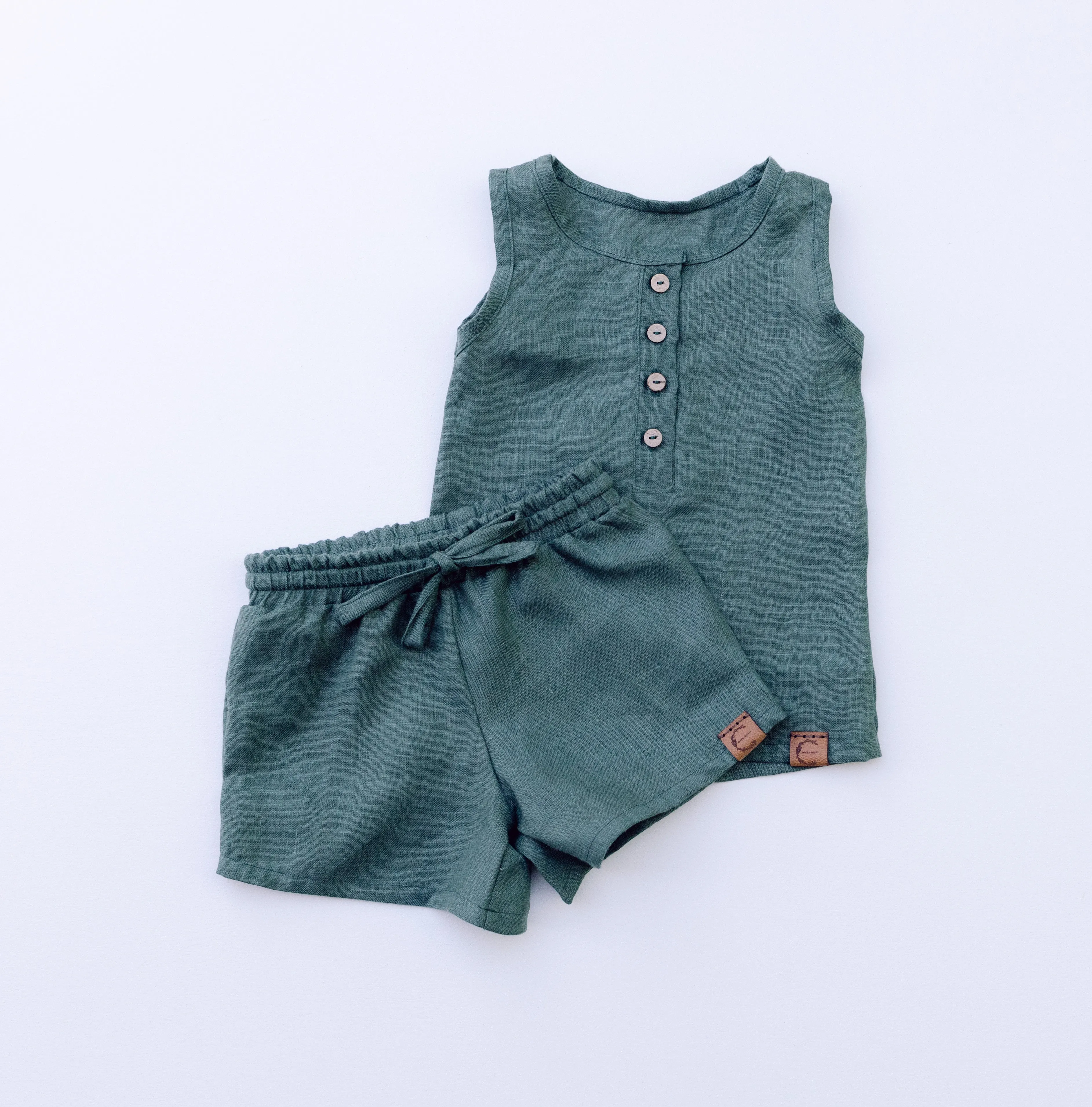 Monstera Linen Bottoms