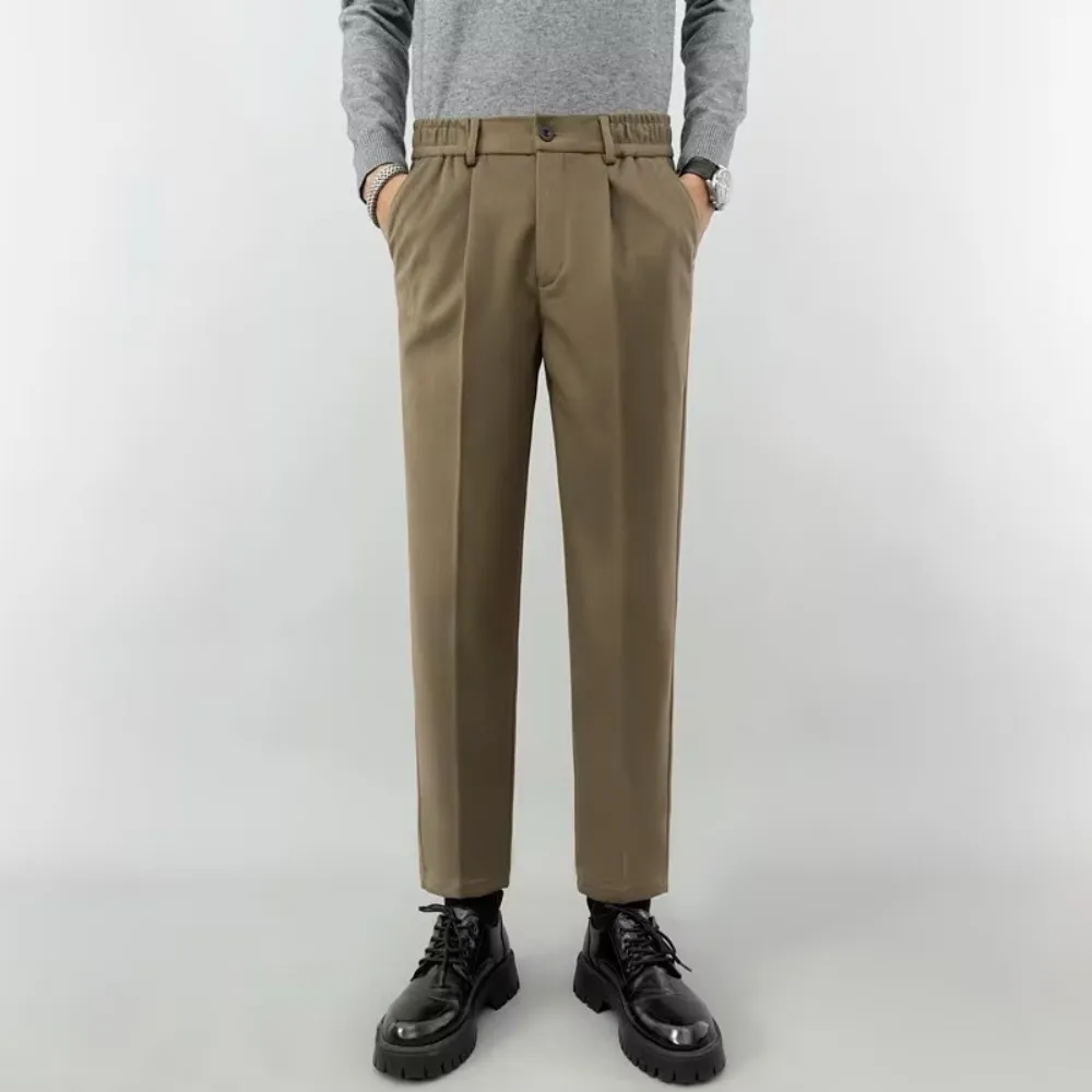 MV Straight Leg Woolen Nine-Point Trousers