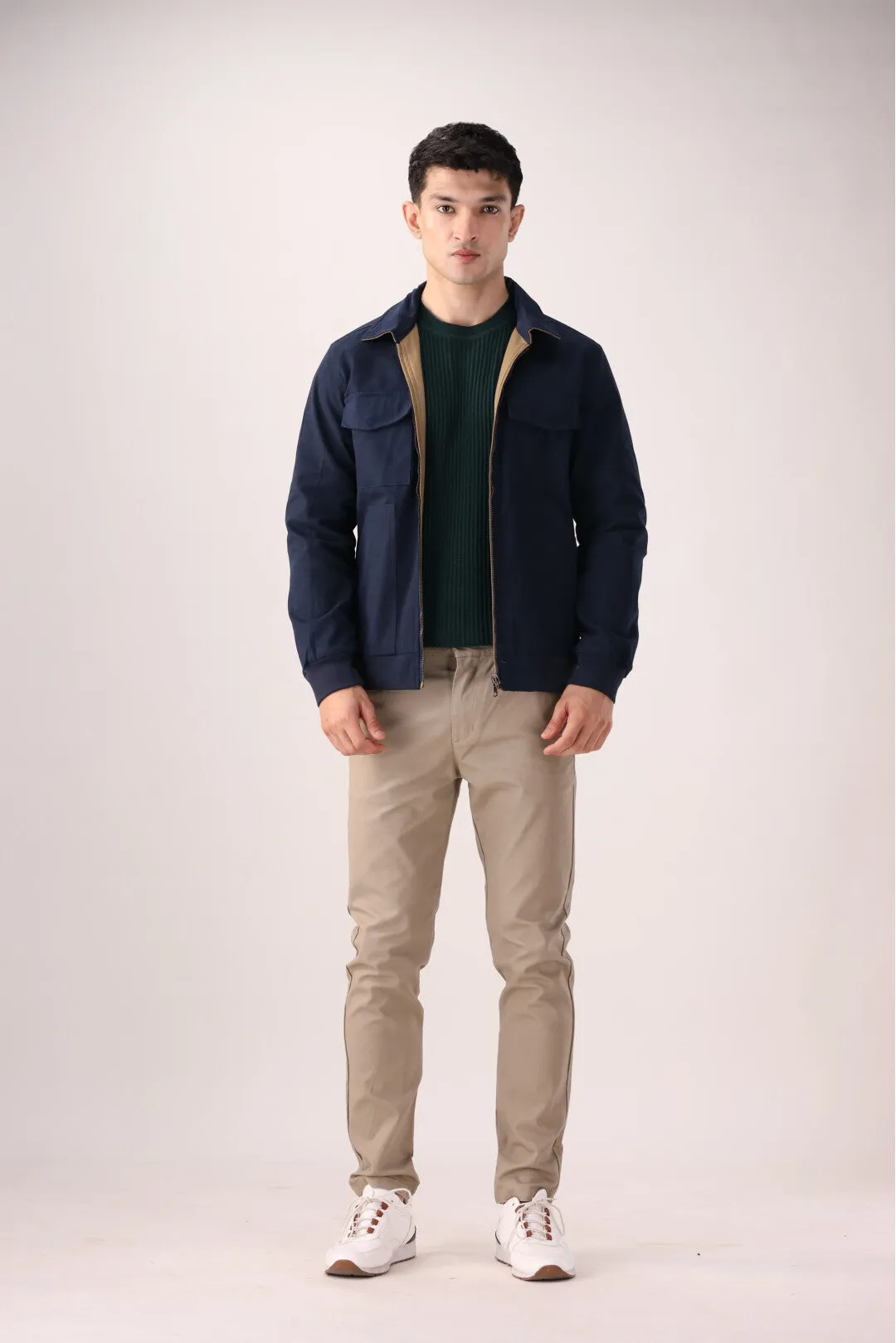 Navy-Brown Double-Sided Jacket