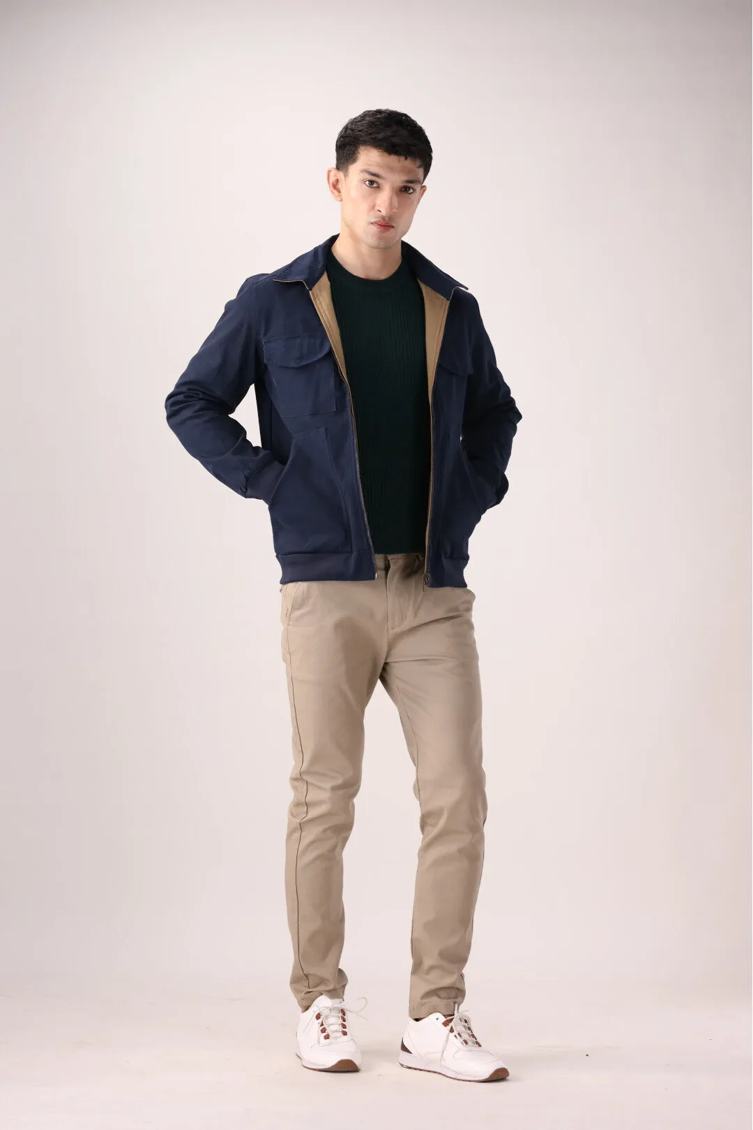 Navy-Brown Double-Sided Jacket