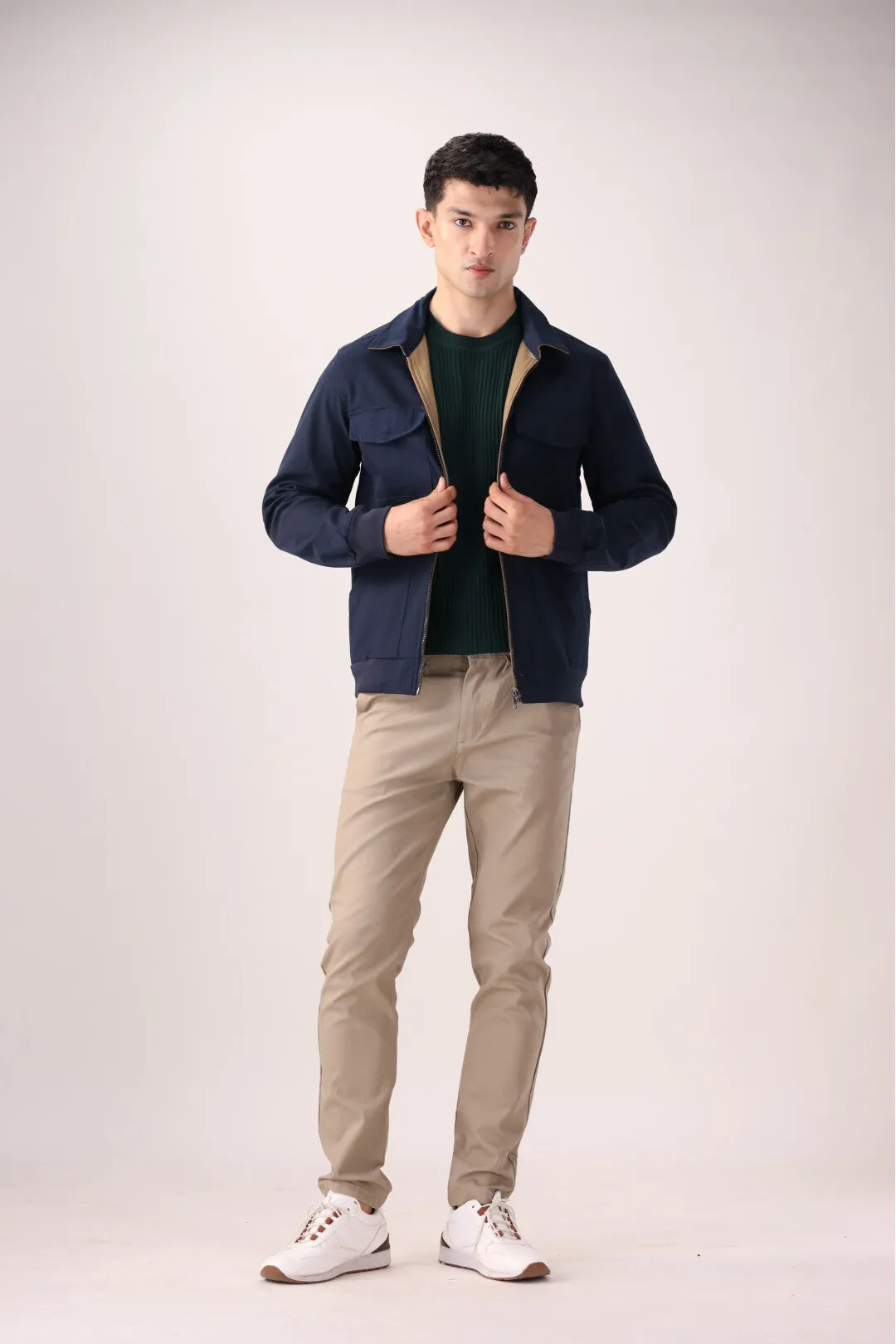 Navy-Brown Double-Sided Jacket