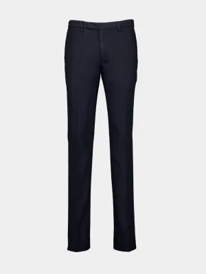 Navy Pressed-Crease Trousers