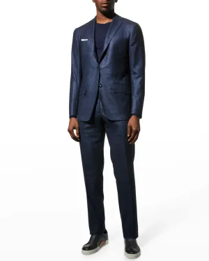 Navy Tonal Windowpane Suit