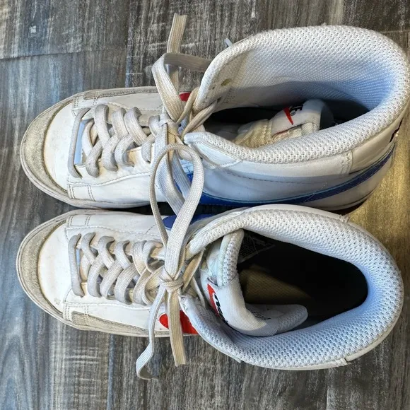Nike Blazers blue and red swoosh, worn but good condition