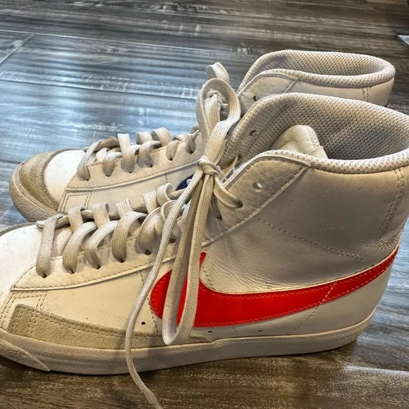 Nike Blazers blue and red swoosh, worn but good condition