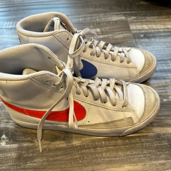 Nike Blazers blue and red swoosh, worn but good condition