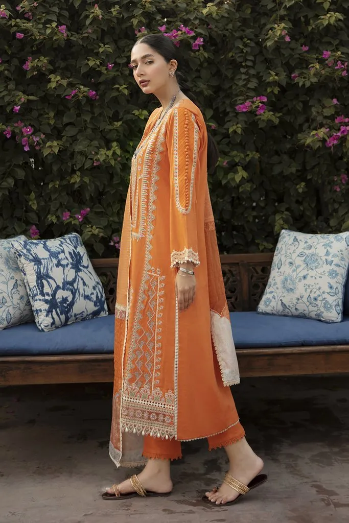 NW-12 | Qalamkar Qline Linen Winter Collection 2021 | Unstitched Embroidered Organza Suits