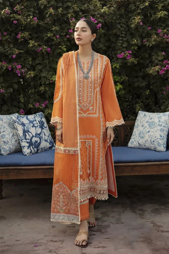 NW-12 | Qalamkar Qline Linen Winter Collection 2021 | Unstitched Embroidered Organza Suits