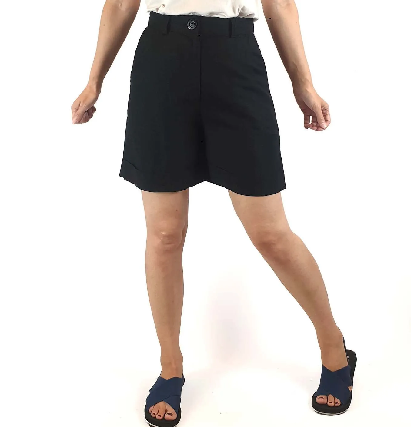 Obus black linen shorts with pockets size 1 (best fits size 8)