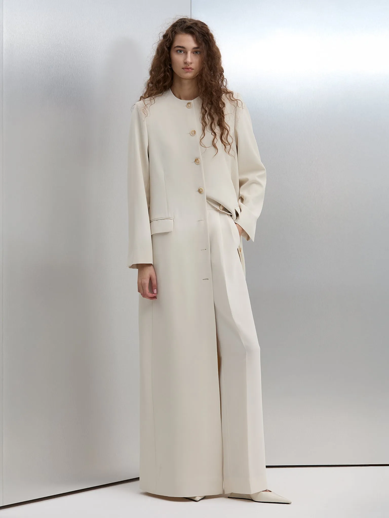 Ohood Long Jacket - Off White