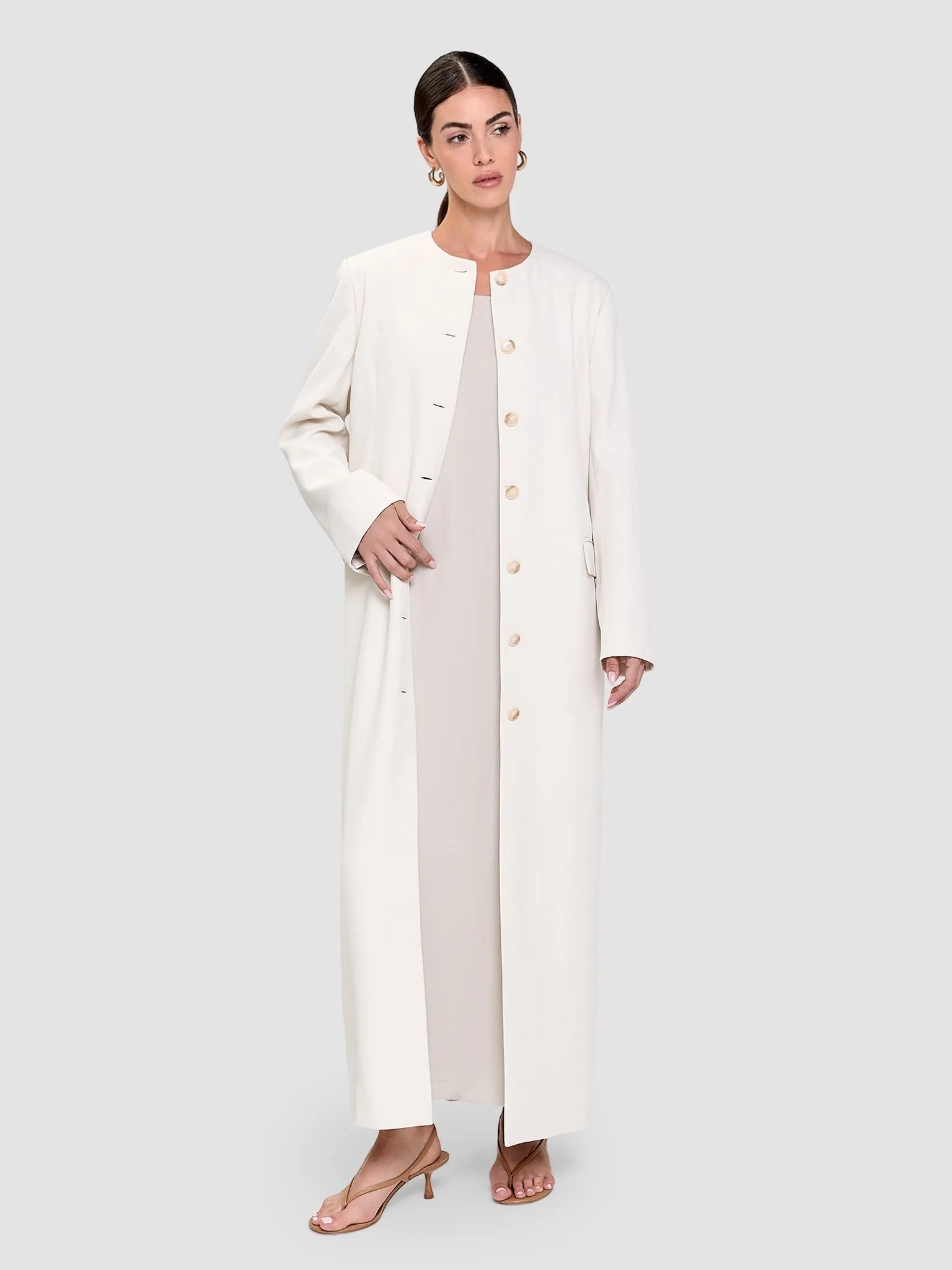 Ohood Long Jacket - Off White