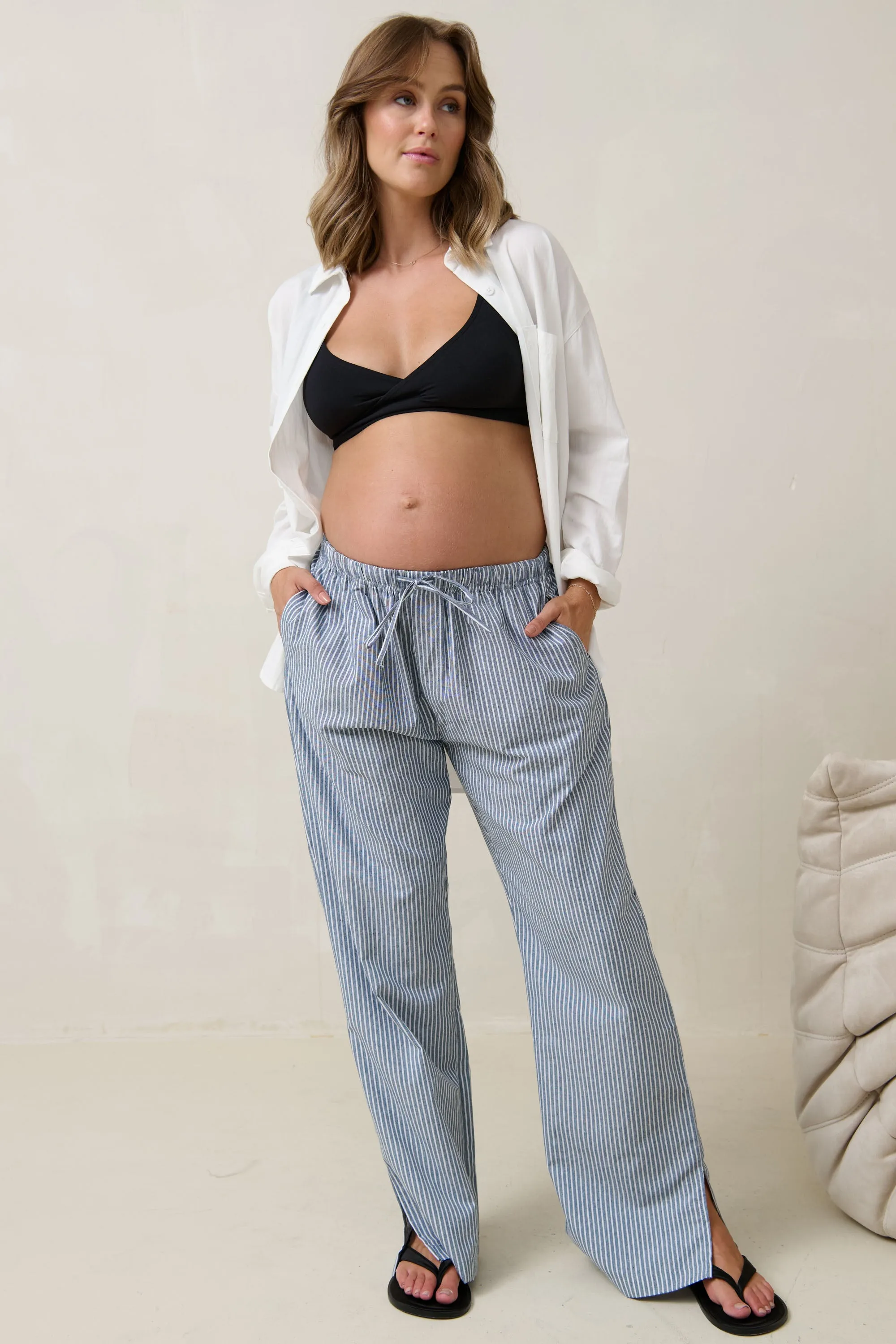 On The Line Pant - Navy Stripe