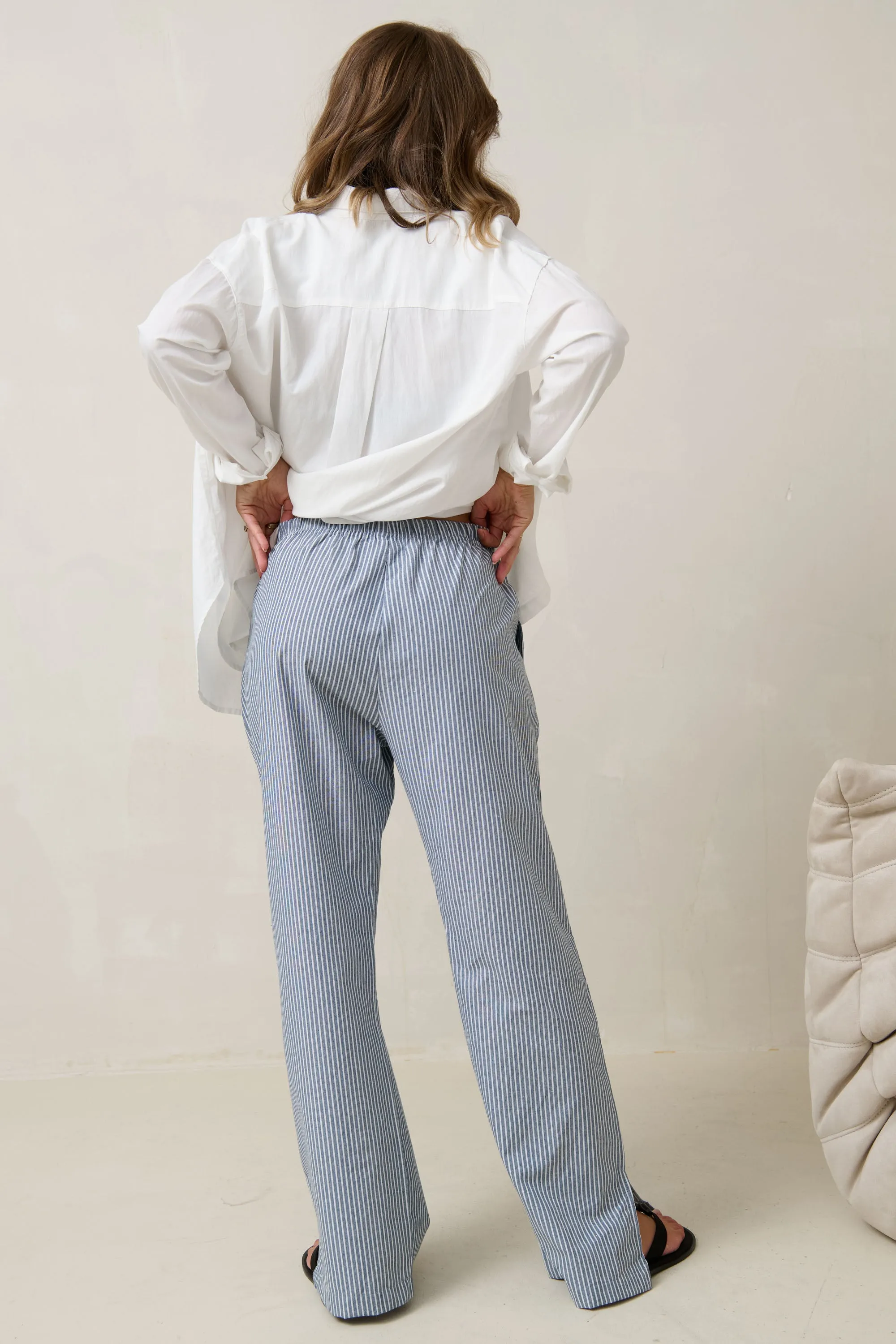 On The Line Pant - Navy Stripe
