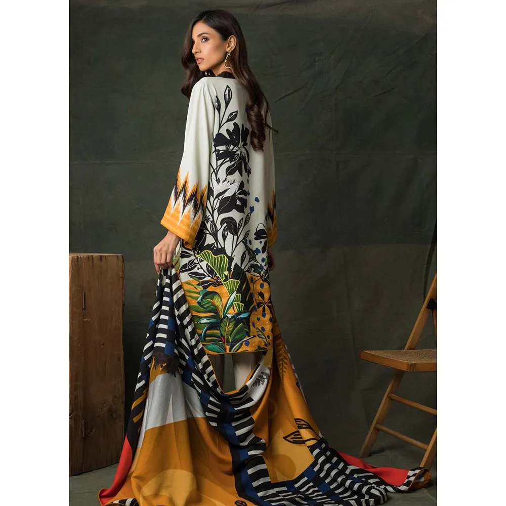 Orchid Digital Printed Linen 3Pcs Un-Stitched Suit - 04