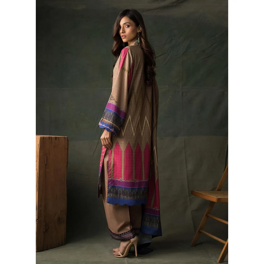 Orchid Digital Printed Linen 3Pcs Un-Stitched Suit - 08