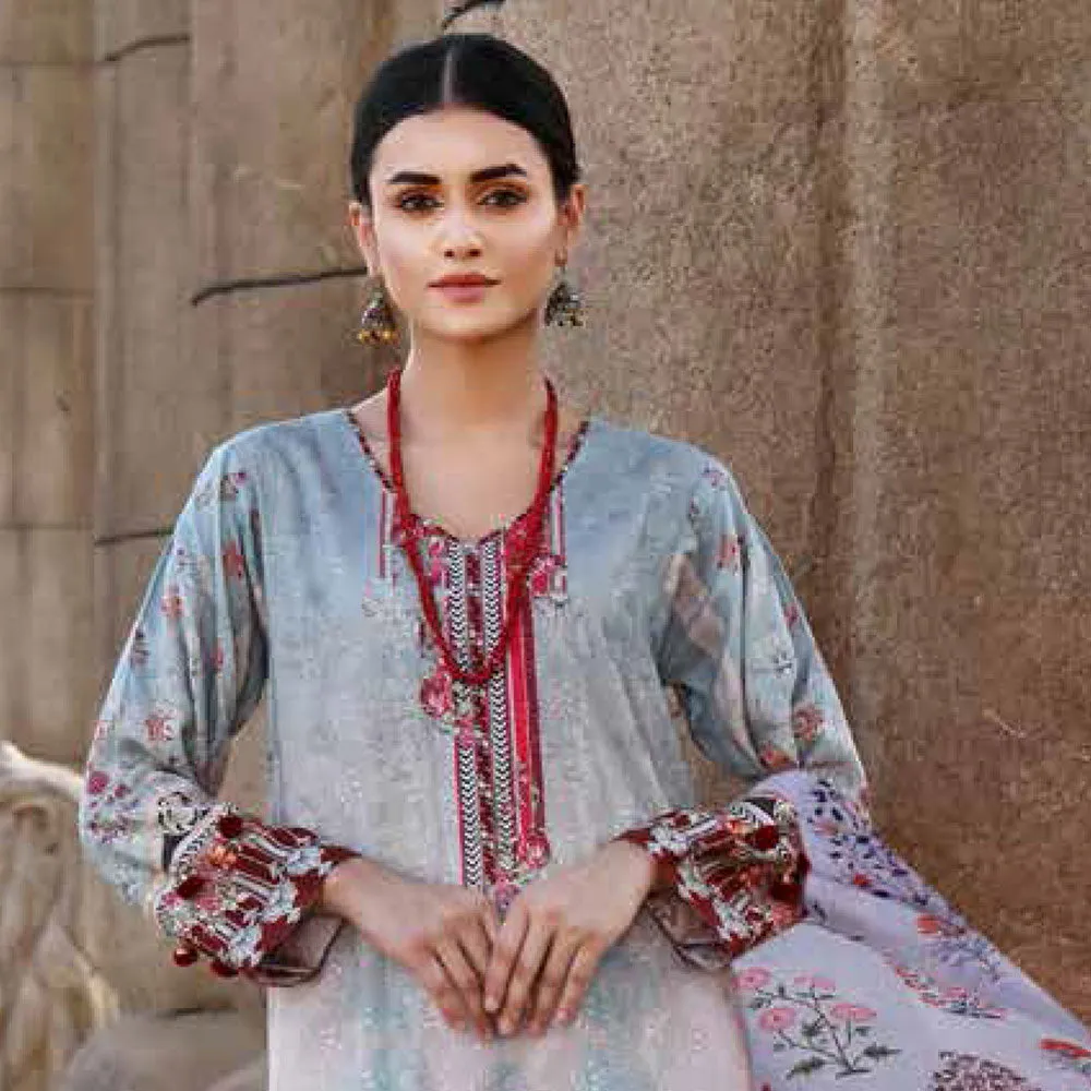 Orissa Digital Printed Chikan Kari Linen 3 Pcs Un-Stitched Suit - 2701