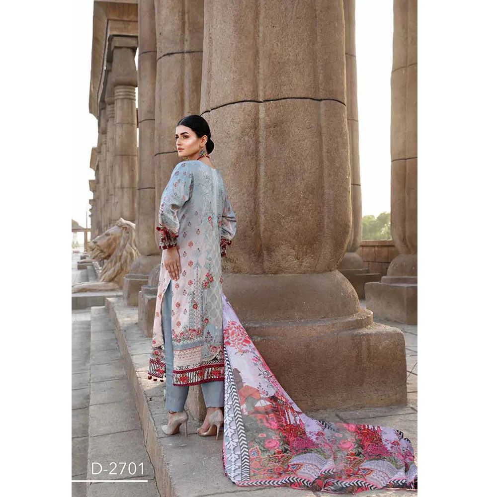 Orissa Digital Printed Chikan Kari Linen 3 Pcs Un-Stitched Suit - 2701