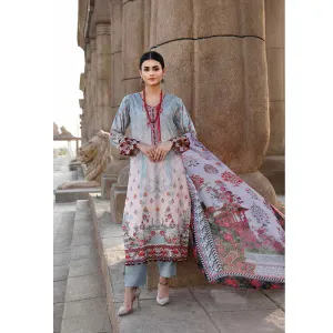 Orissa Digital Printed Chikan Kari Linen 3 Pcs Un-Stitched Suit - 2701