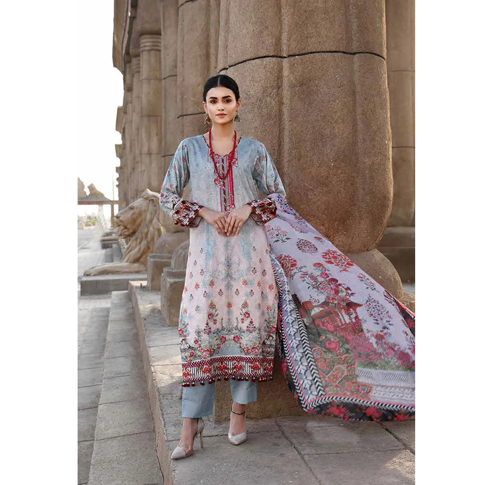Orissa Digital Printed Chikan Kari Linen 3 Pcs Un-Stitched Suit - 2701