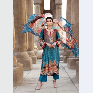 Orissa Digital Printed Chikan Kari Linen 3 Pcs Un-Stitched Suit - 2708