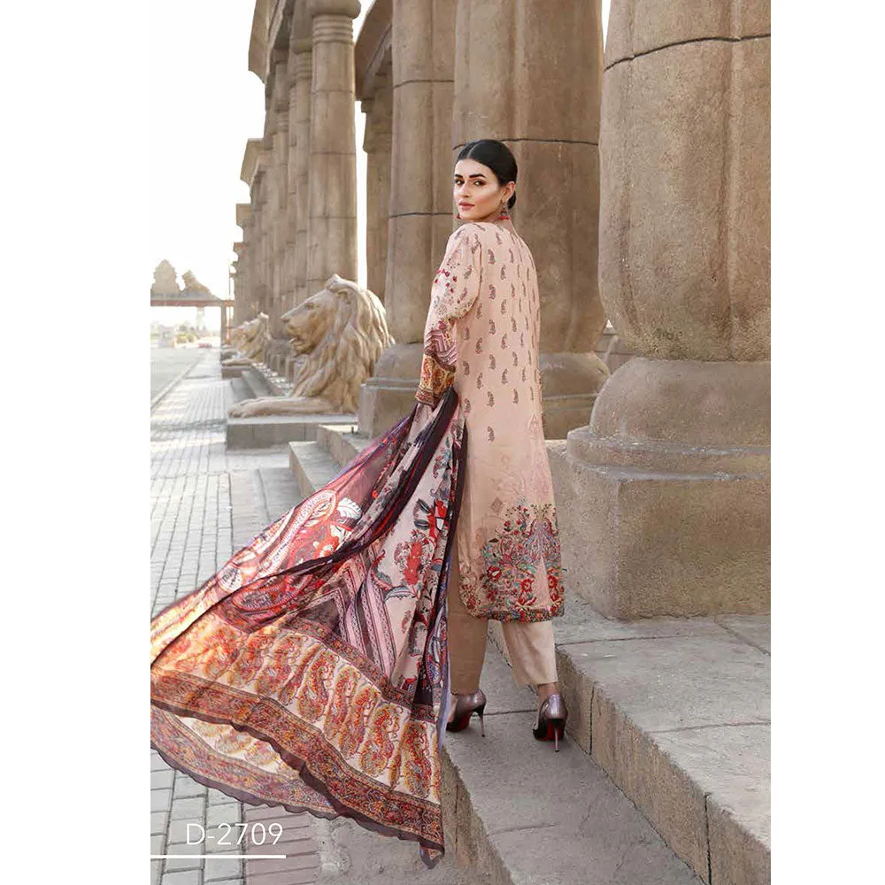 Orissa Digital Printed Chikan Kari Linen 3 Pcs Un-Stitched Suit - 2709