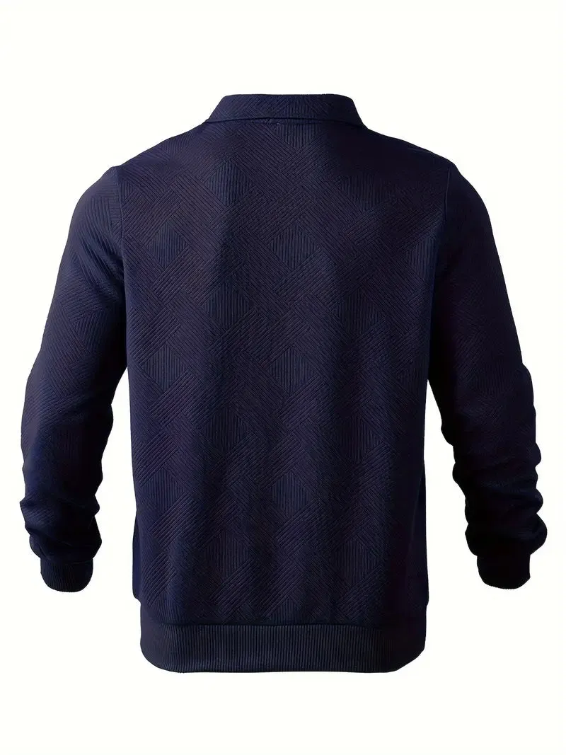 Oscar | Vintage Zip-Up Pullover with Geometric Design