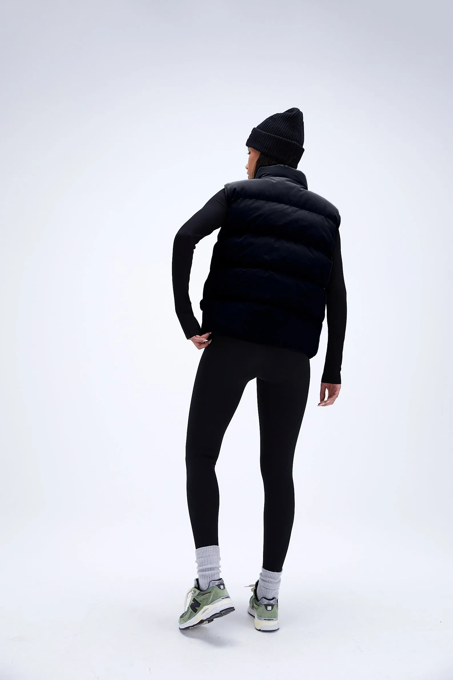 Padded Oversized Gilet - Black