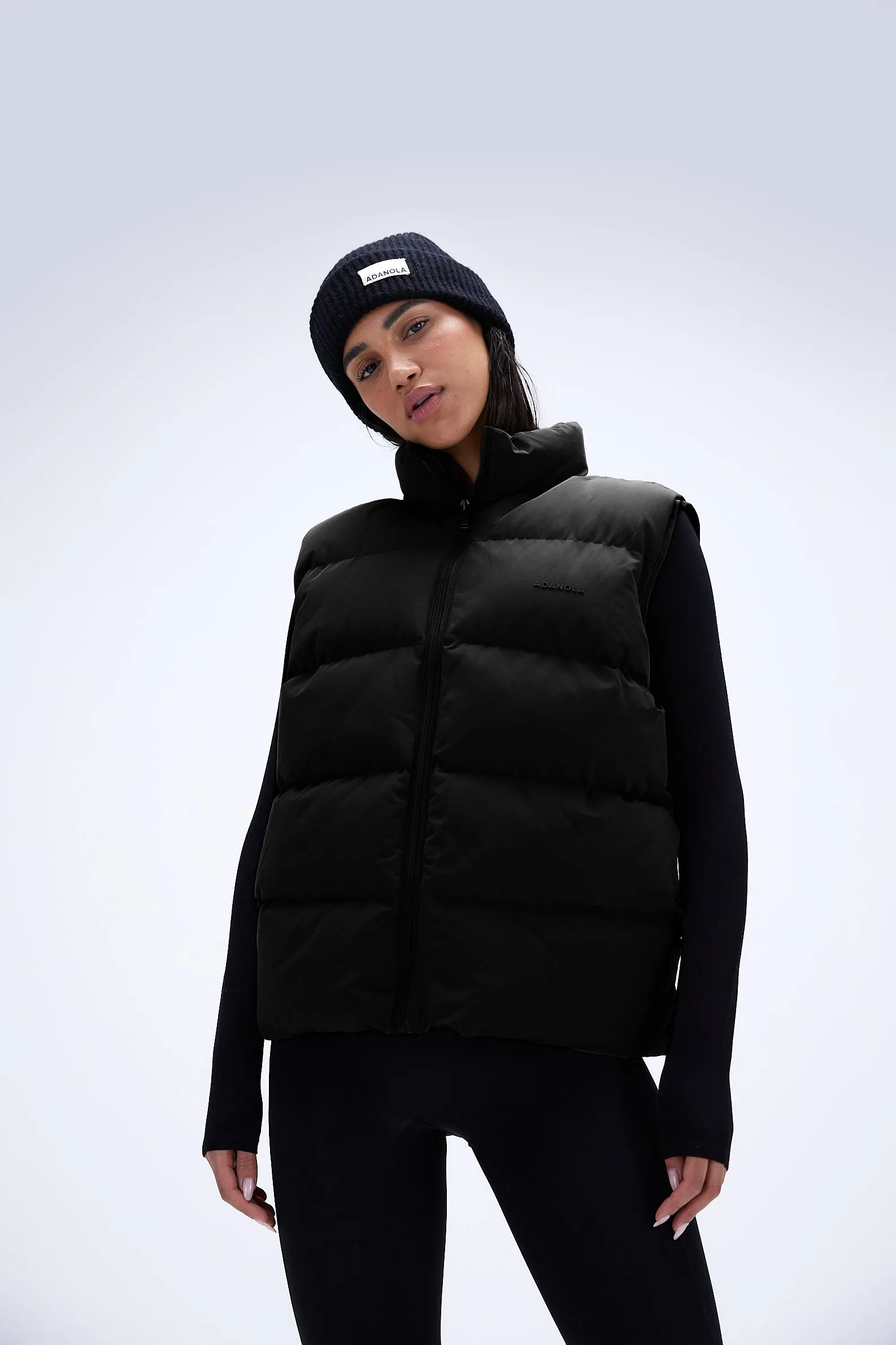 Padded Oversized Gilet - Black