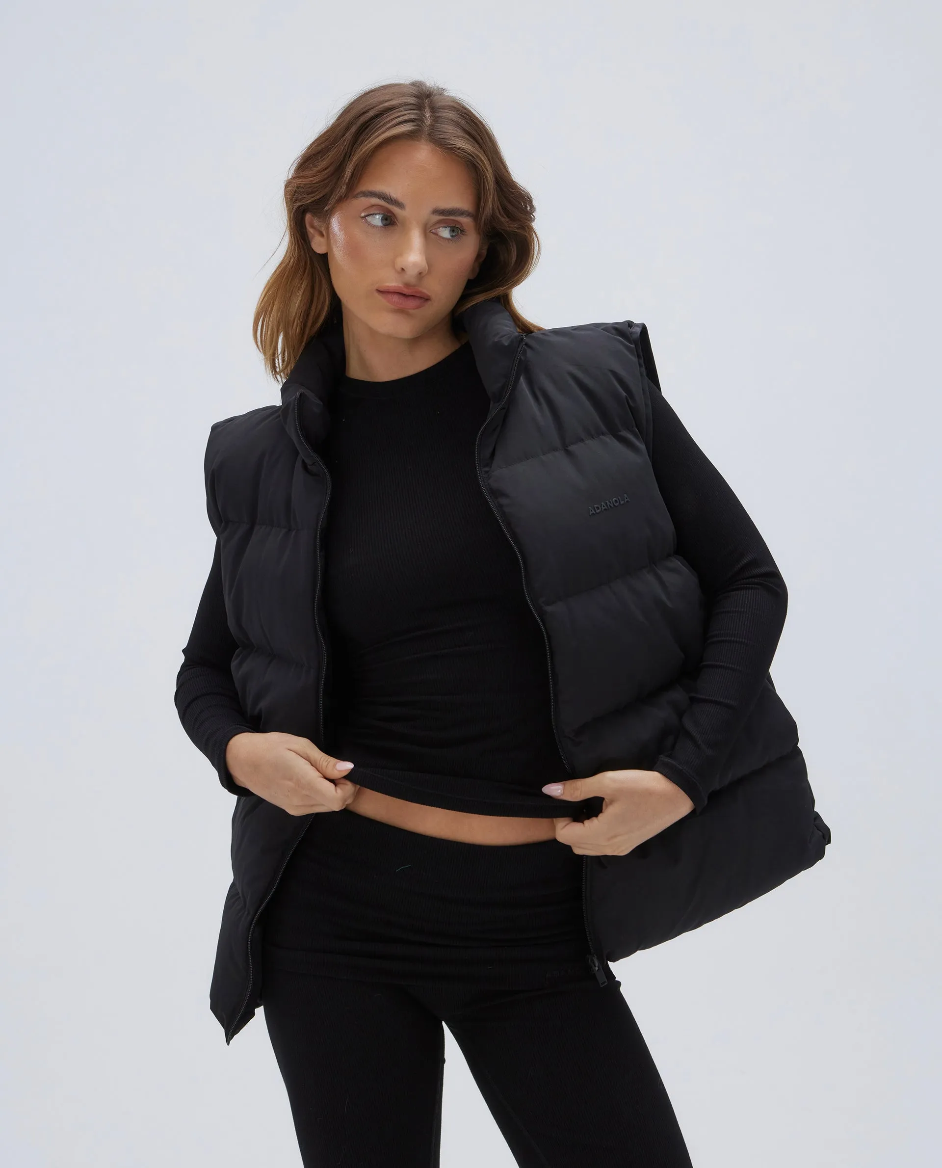 Padded Oversized Gilet - Black