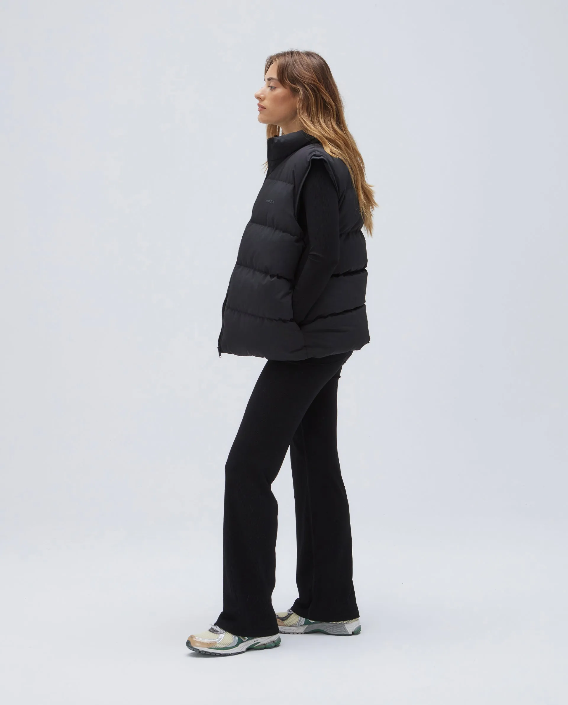 Padded Oversized Gilet - Black