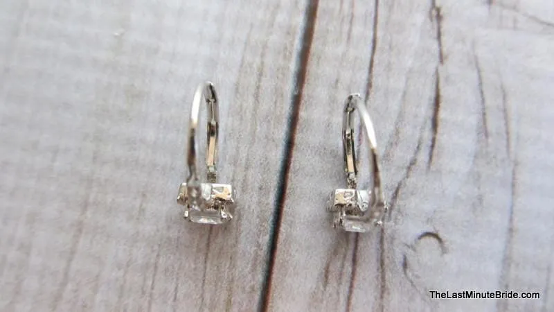 Pave Style Cubic Zirconia Drop Earrings - 799943