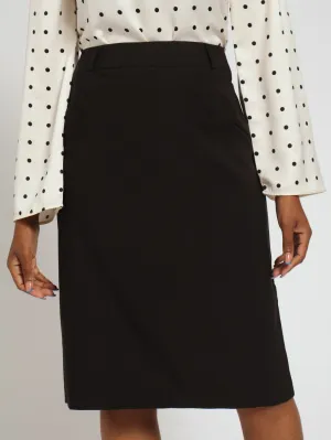 Pencil Skirt With Pocket Detail - Black