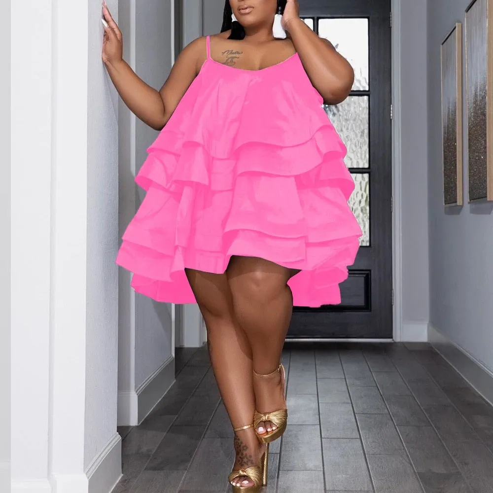 Plus Size Vintage Cascanding Ruffles Big Swing  Babydoll
