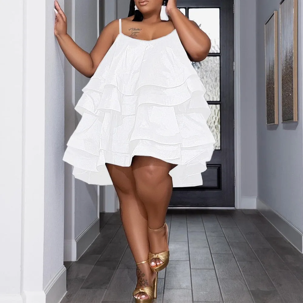 Plus Size Vintage Cascanding Ruffles Big Swing  Babydoll