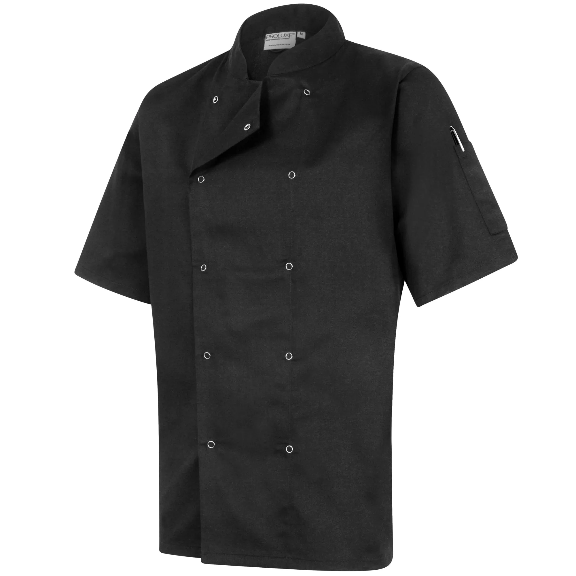 Proluxe Professional Chefs Jacket - Short Sleeve - Unisex - Black