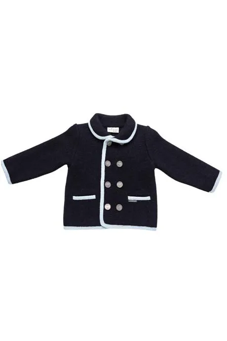 "Charles" Navy & Light Blue Merino Wool Jacket