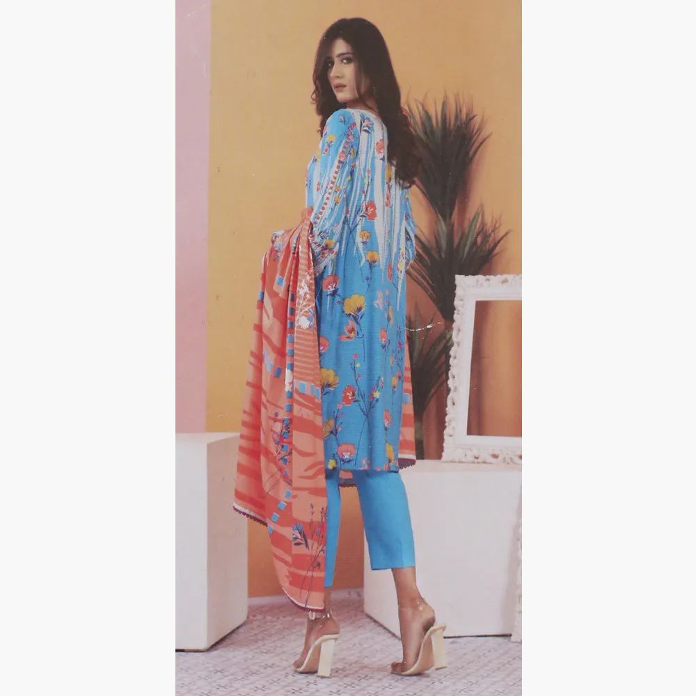 Regalia Digital Printed Linen 3-Piece Suit V-1 - 6