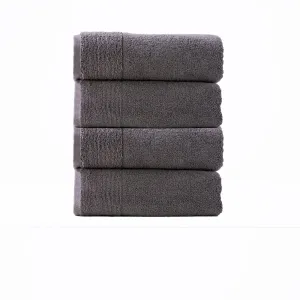 Renee Taylor Aireys 650 GSM Zero Twist 4 Piece Bath Towel Nickel