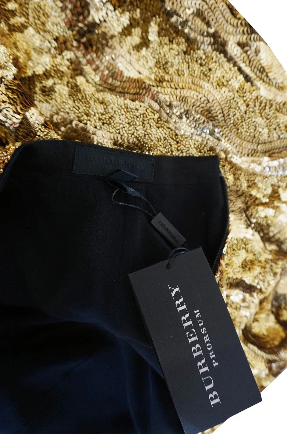 Resort 2014 Burberry Prorsum Hammered Gold Sequin Skirt