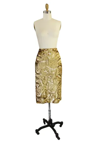 Resort 2014 Burberry Prorsum Hammered Gold Sequin Skirt