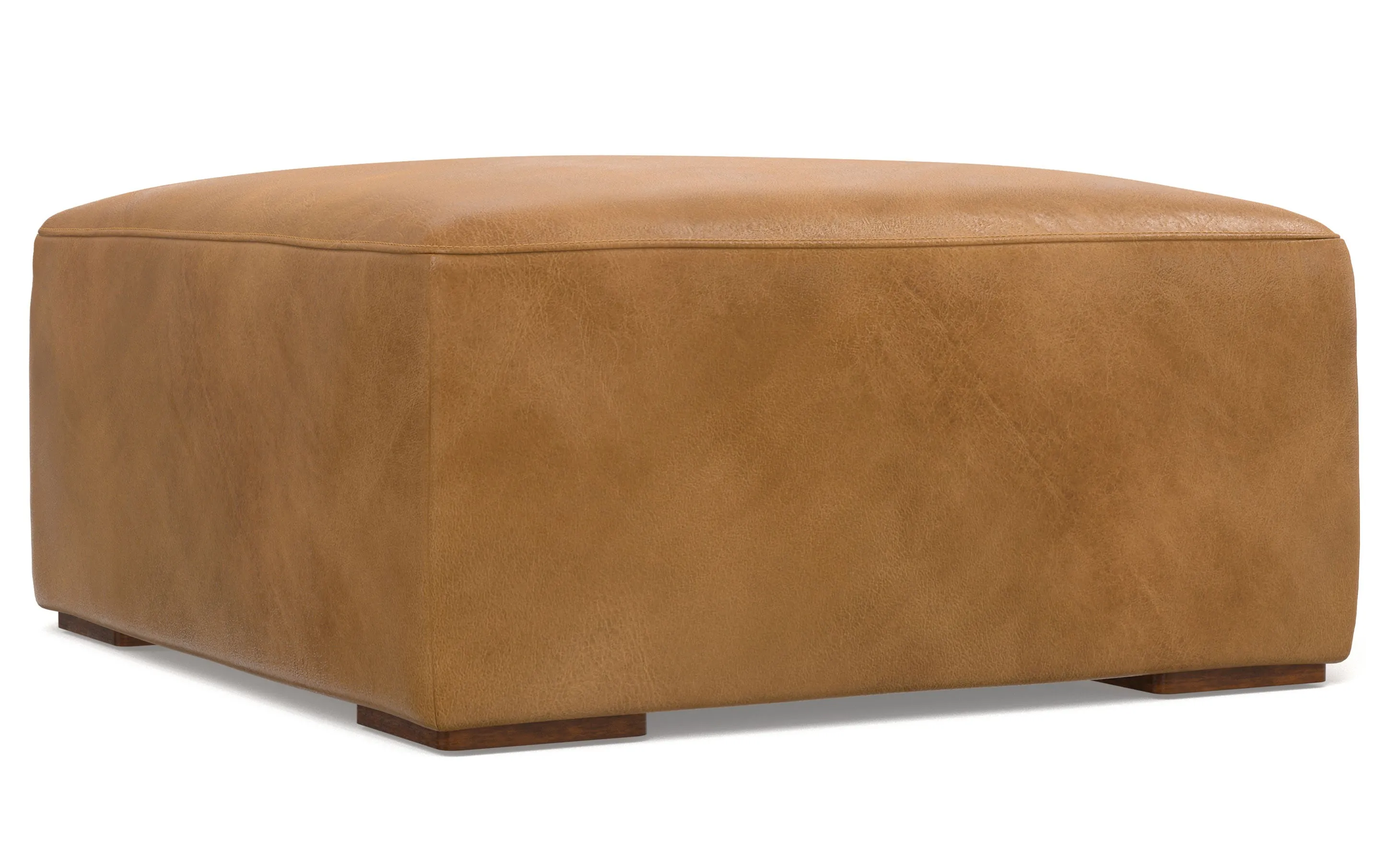 Rex Left Sectional and Ottoman in Genuine Leather