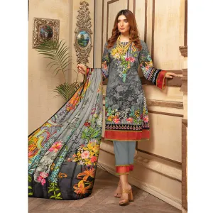 Riwayat Cottrell Digital Printed Linen 3 Pcs Un-Stitched Suit - 03