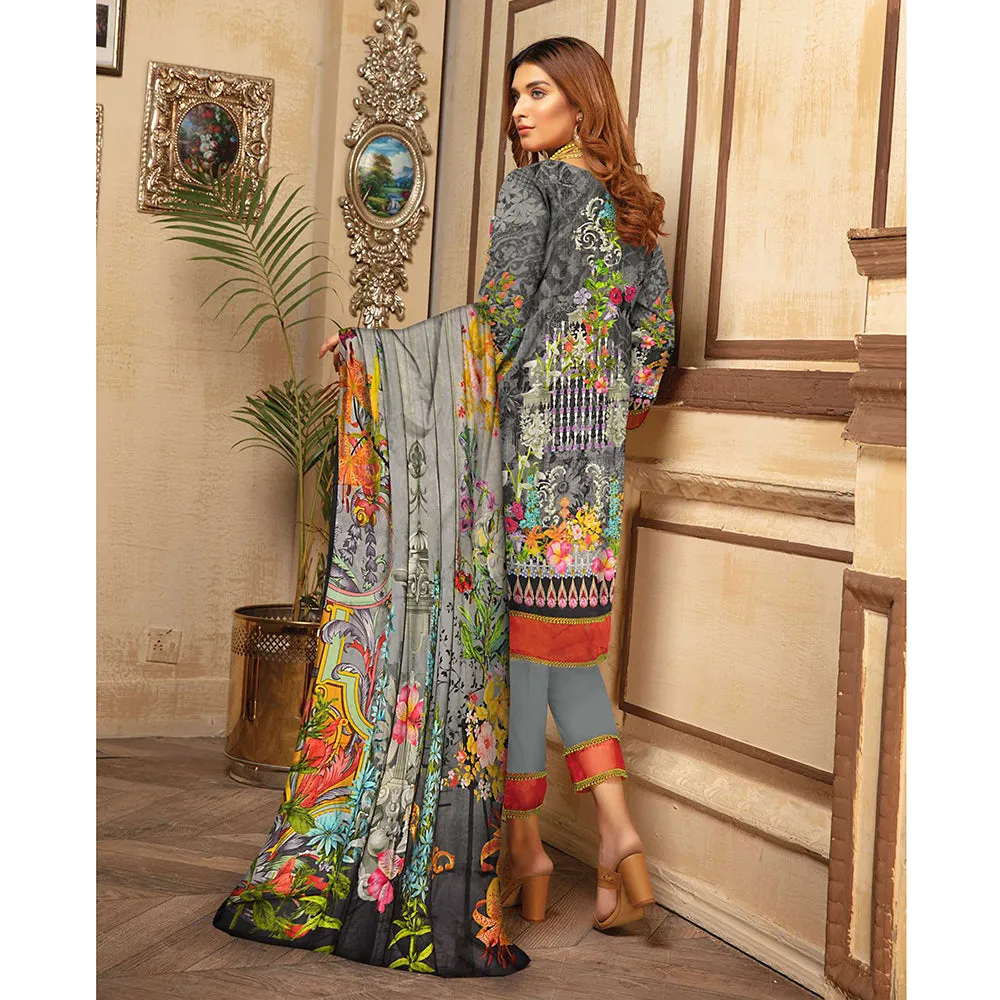 Riwayat Cottrell Digital Printed Linen 3 Pcs Un-Stitched Suit - 03